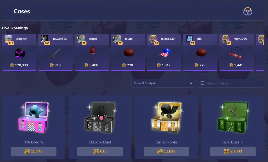 RBXGold case opening